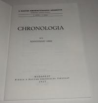 Szentpétery Imre: CHRONOLOGIA