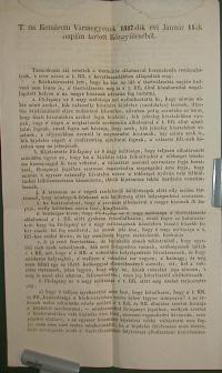 T. ns. Komárom Vármegyének 1847-dik évi Január 11-ik napján tartott Közgyűléséből