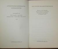 Grimm , Reinhold: DEUTSCHE DRAMENTHEORIEN; BEITRÄGE ZU EINER HISTORISCHEN POETIK DES DRAMAS IN DEUTSCHLAND