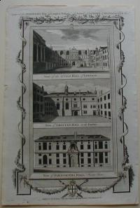 Thorton William: View of the Guild Hall of London. View of Grocers Hall , in the Poultry. View of Goldsmiths Hall Foster Lane