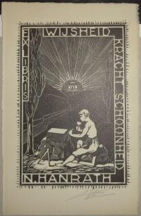 ALBAN, Constantin Joseph  (1873-1944): Ex libris N. Hanrath